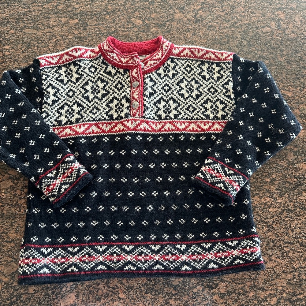 L.L.Bean 85% Wool Nordic Sweater Sz M USA